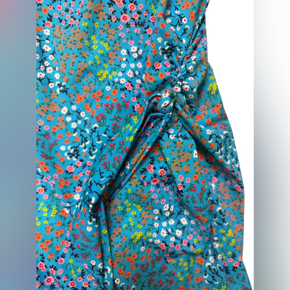 Lands' End women’s one piece swimsuit swim dress 2 blue floral - Picture 3 of 8